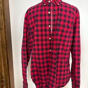 J CrewMen's Red and Black Checkered Shirt